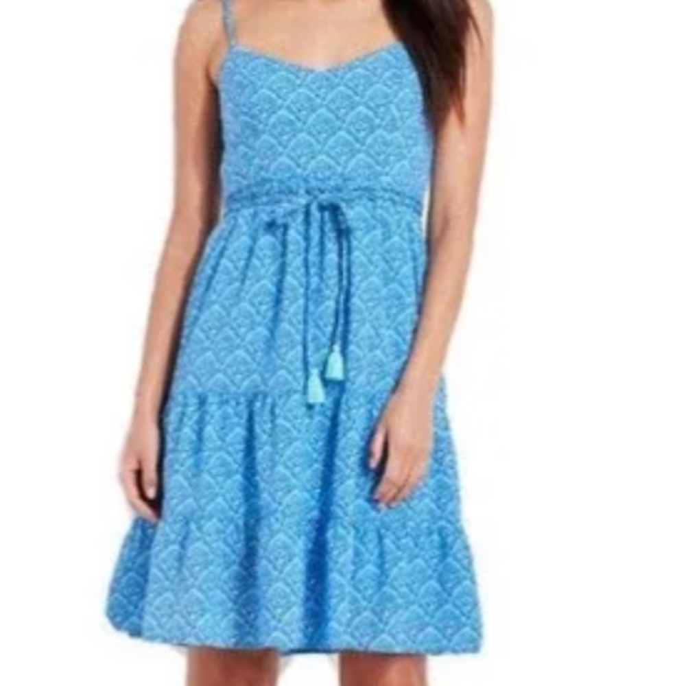 NWT $228 Vineyard Vines tile printed tiered dress Sz 6